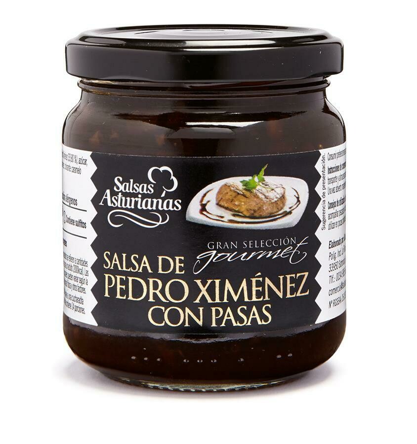 Salsa Pedro Ximénez con pasas gran selección gourmet SALSAS ASTURIANAS.