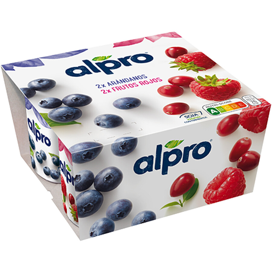 Yogur natural de soja con arándanos y frutos rojos ALPRO de CENTRAL LECHERA ASTURIANA.
