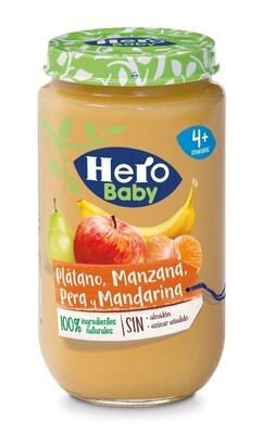 Potito 4 meses de plátano, manzana, pera y mandarina de HERO BABY.