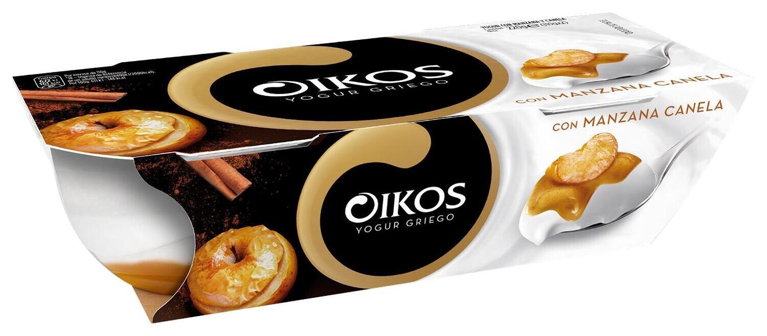 Yogur griego con manzana y canela OIKOS de DANONE.