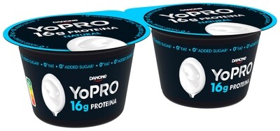 Yogur YOPRO natural 0% DANONE pack 2x160 g.