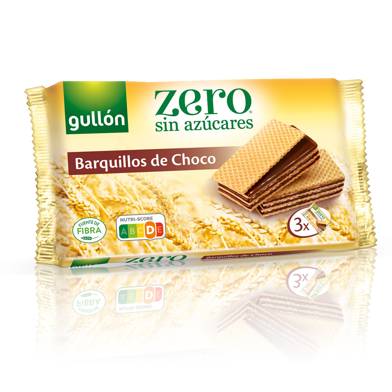Barquillo de chocolate sin azúcar de GULLÓN.
