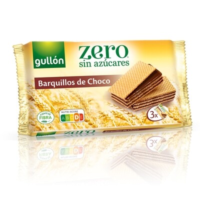 Barquillo de chocolate sin azúcar de GULLÓN.