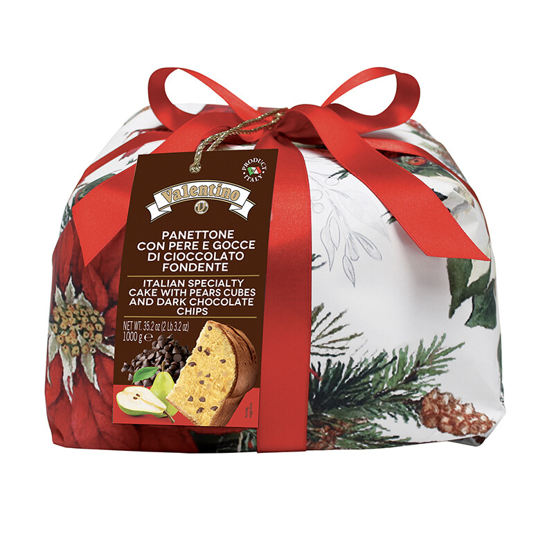 Panettone con pera y chocolate VALENTINO 1 kg.