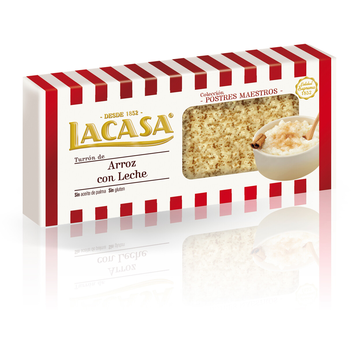 Turrón de praliné de arroz con leche LACASA 225 g.