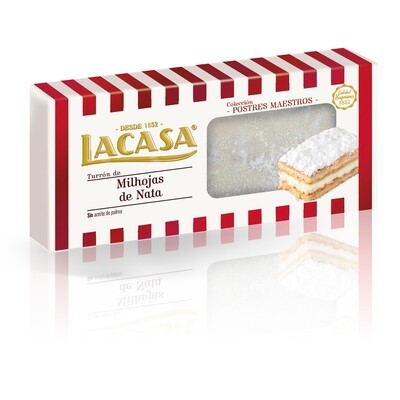 Turrón de praliné de milhojas de nata LACASA 200 g.
