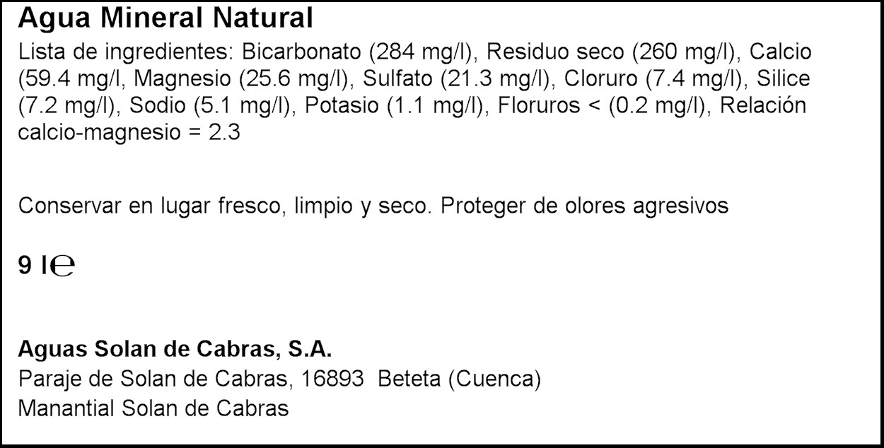 Agua Solán de Cabras Pack 6x1.5 Lt