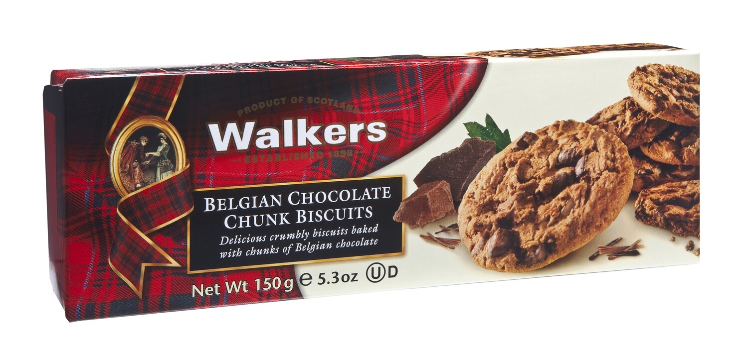 Galletas con trozos de chocolate belga WALKERS 150 gr.