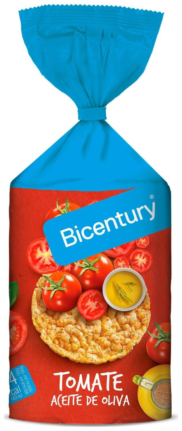 Tortitas maíz de tomate con aceite de oliva BICENTURY 123,5 gr.