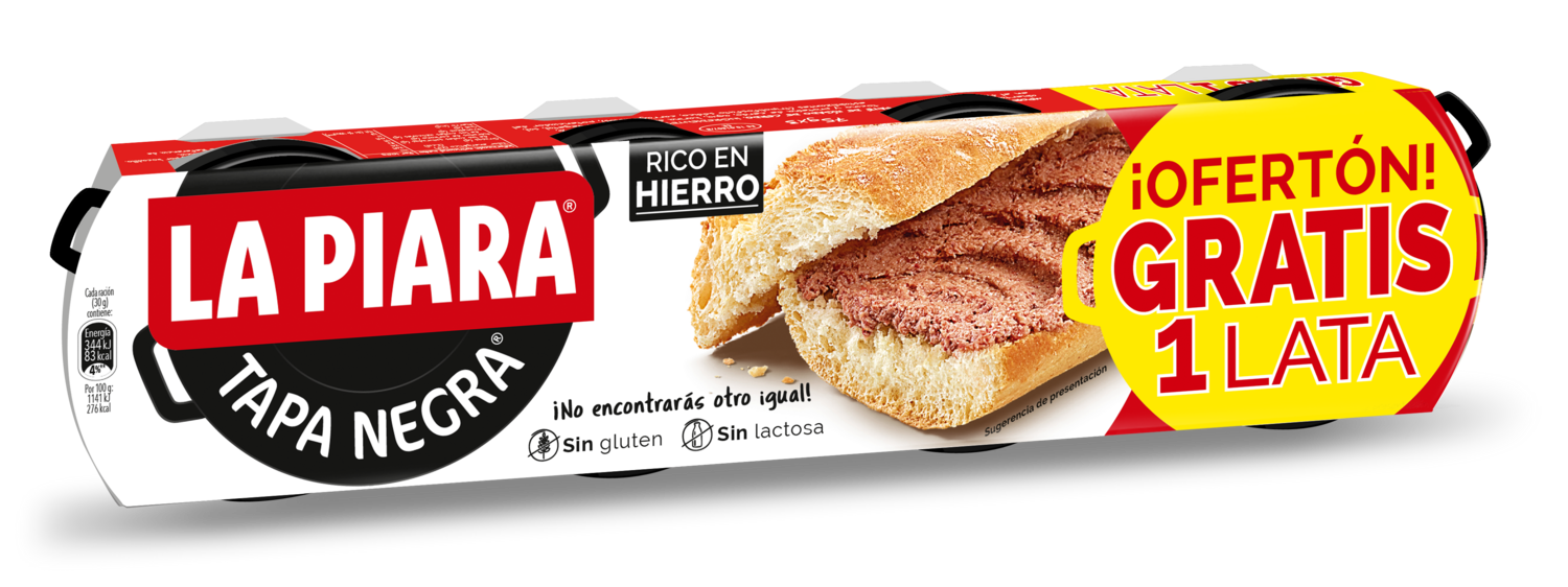 Paté tapa negra LA PIARA 75 gr + 1 lata
