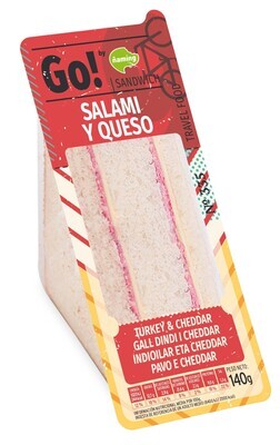 Sandwich salami extra queso go! ñaming EL POZO 140 gr.