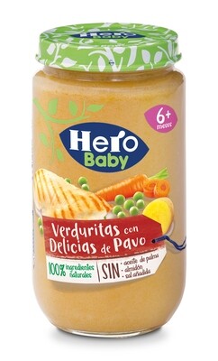 Potito verduritas con pavo HERO BABY 235 gr.