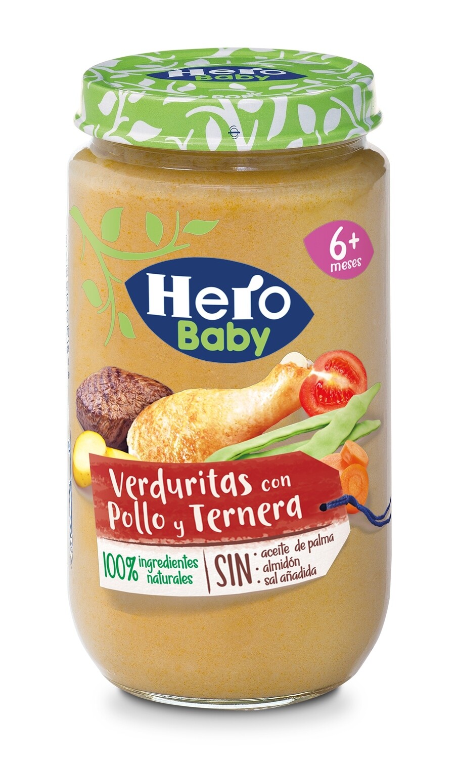 Potito verduritas con pollo y ternera HERO BABY 235 gr.