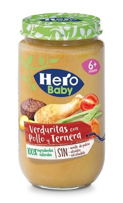 Potito verduritas con pollo y ternera HERO BABY 235 gr.