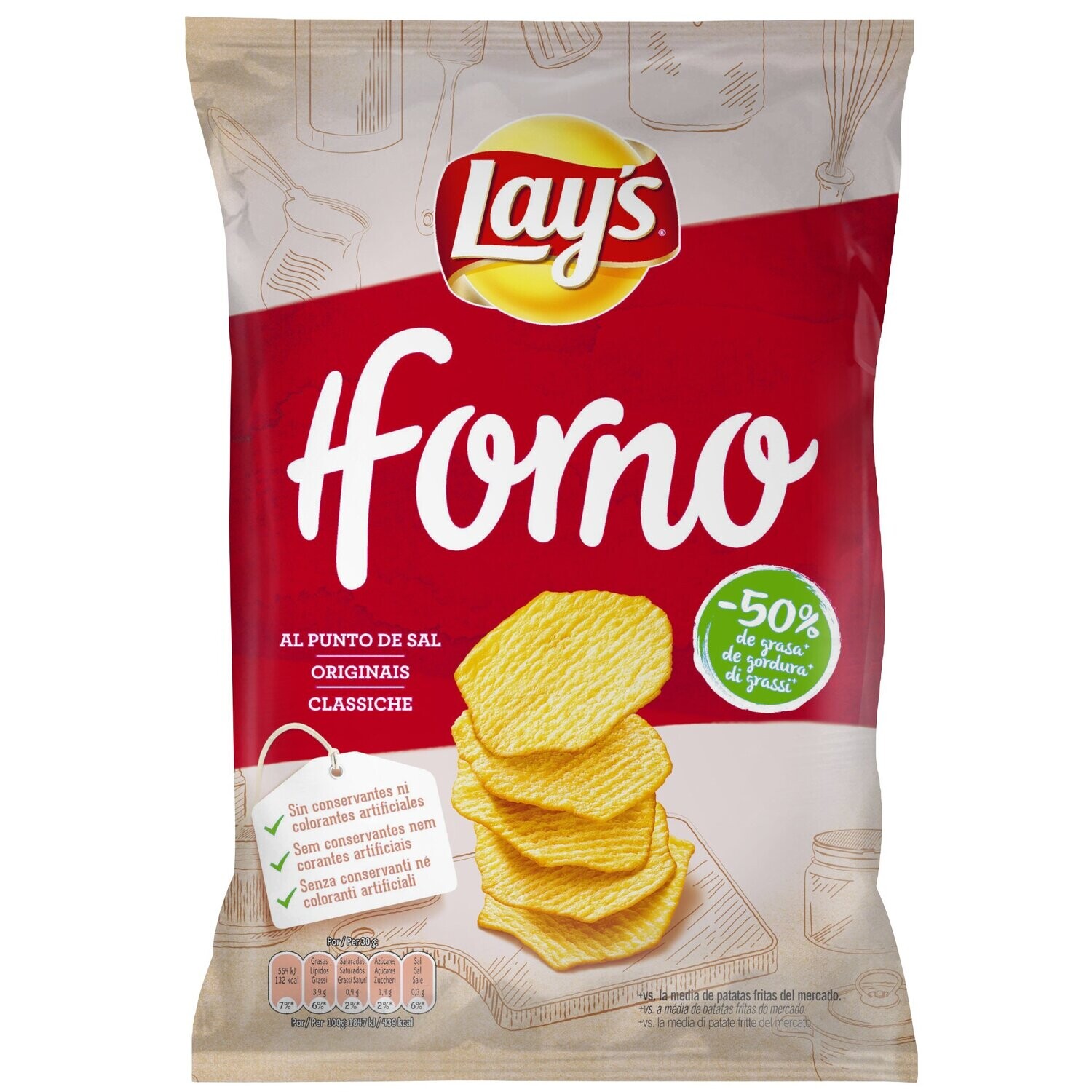 Patatas fritas al horno sal LAY´S 150 g.