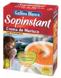 Crema de marisco con picatostes SOPINSTANT de GALLINA BLANCA.