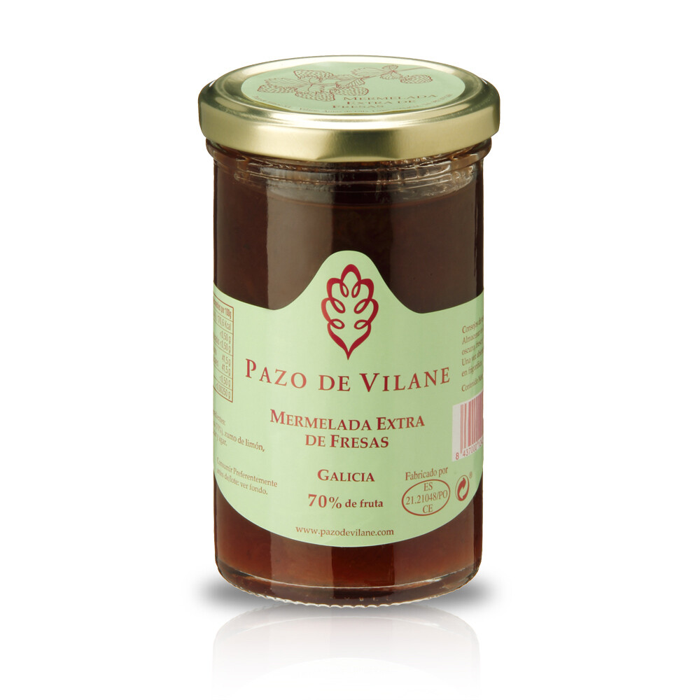 Mermelada extra de fresa PAZO DE VILANE, 300 g.