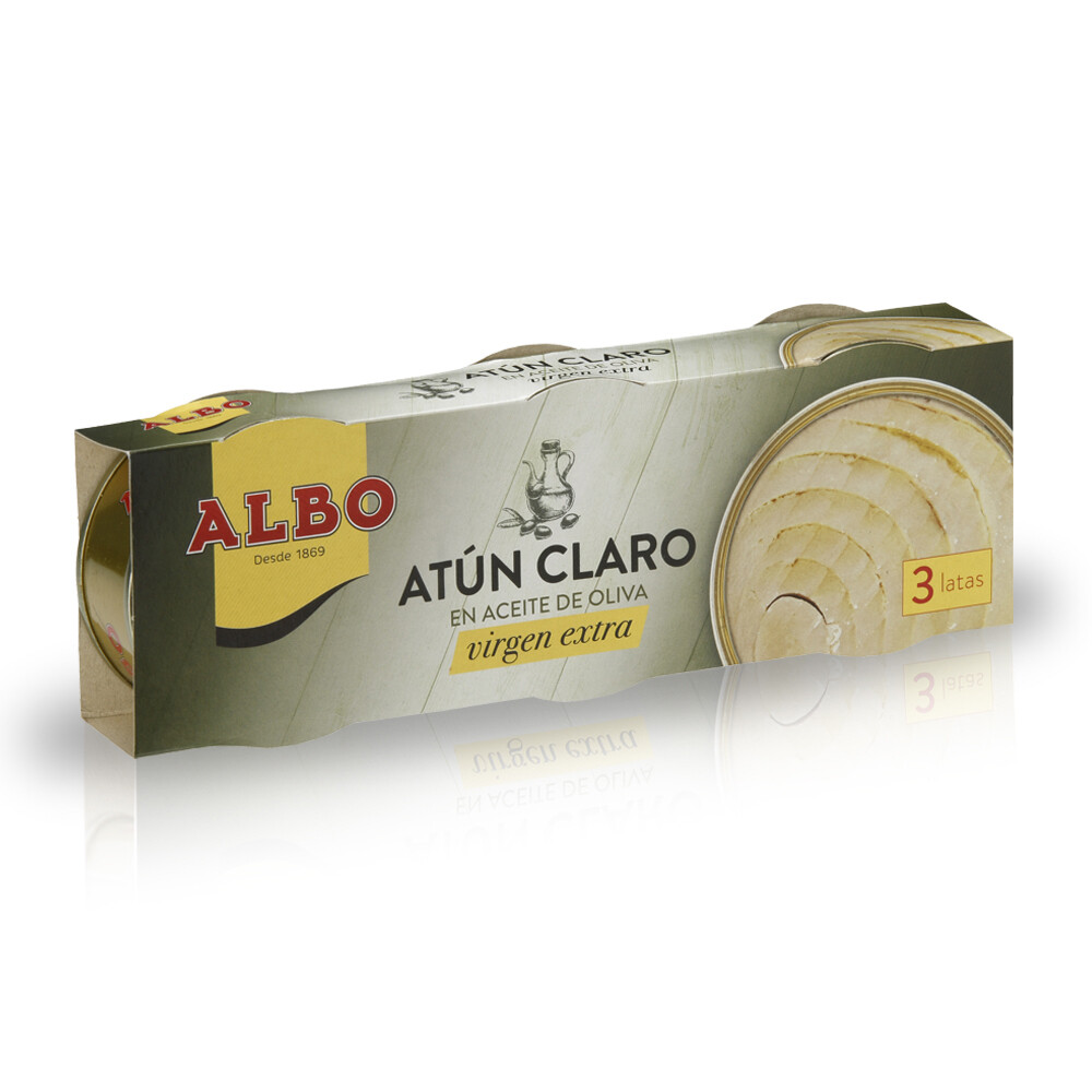 Atún claro en aceite de oliva virgen extra pack 3 de ALBO.