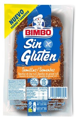 Pan de molde con semillas sin gluten BIMBO 280 g.