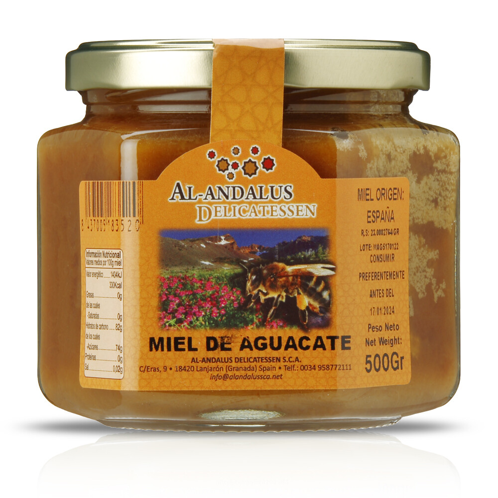 Miel de aguacate AL-ANDALUS, 500 g.
