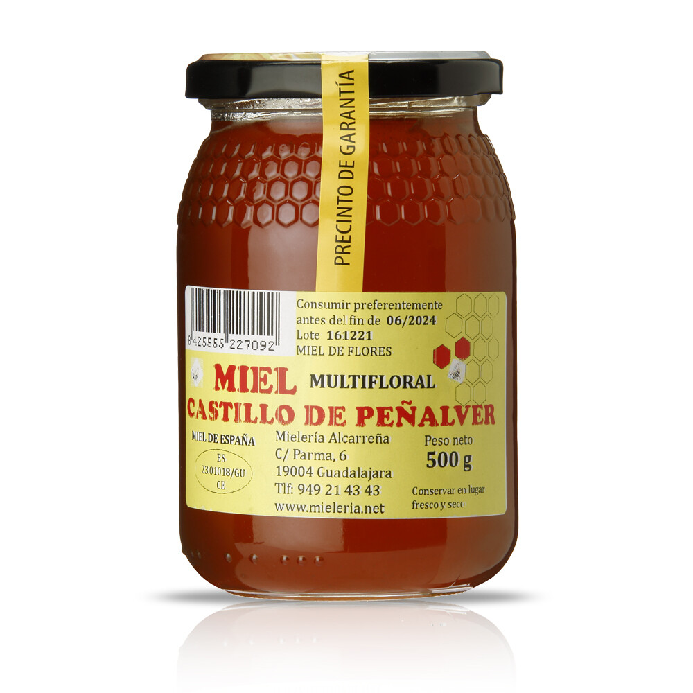 Miel multifloral CASTILLO DE PEÑALVER, 500 g.