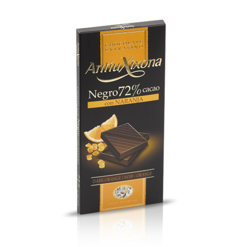 Chocolate negro 72% cacao con naranja ANTIU XIXONA