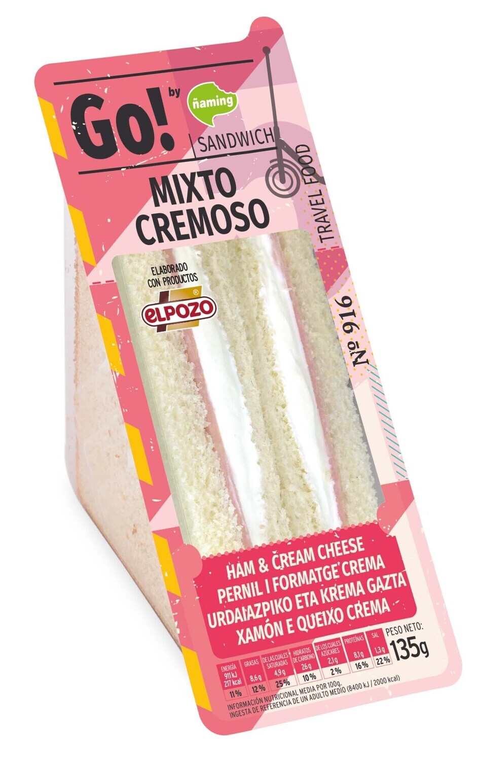 Sandwich mixto cremoso GO! ÑAMING 140 g.