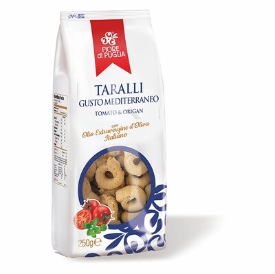 Taralli gusto mediterráneo FIORE DI PUGLIA, 250 g.
