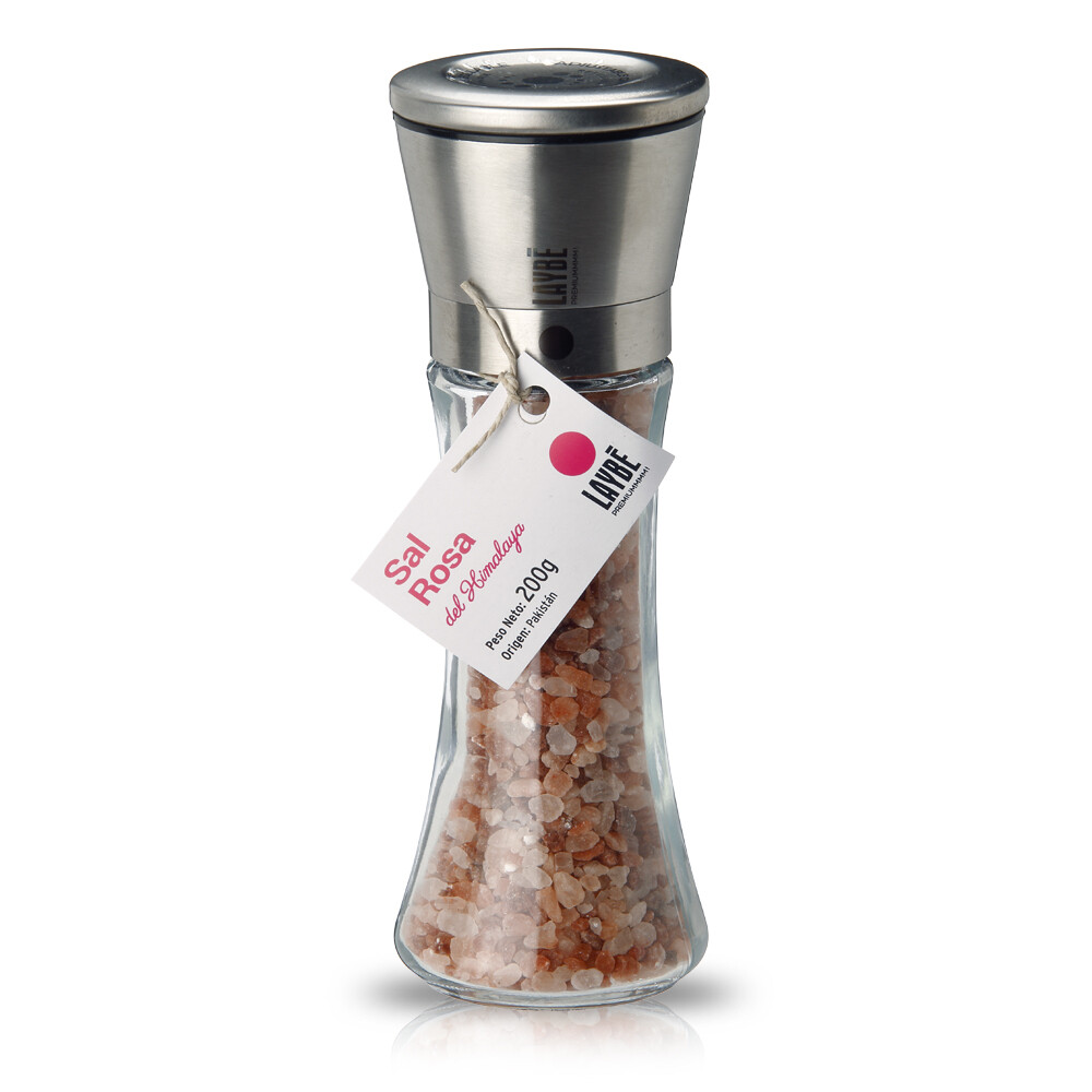 Sal rosa del Himalaya en molinillo LAYBÉ, 200 g.