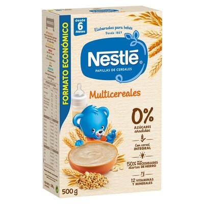 Papilla multicereales NESTLÉ formato económico 500 g.
