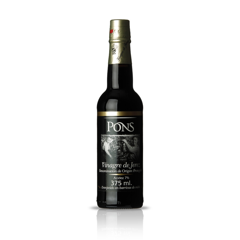 Vinagre de Jerez D.O.P. PONS, botella de 375 ml.
