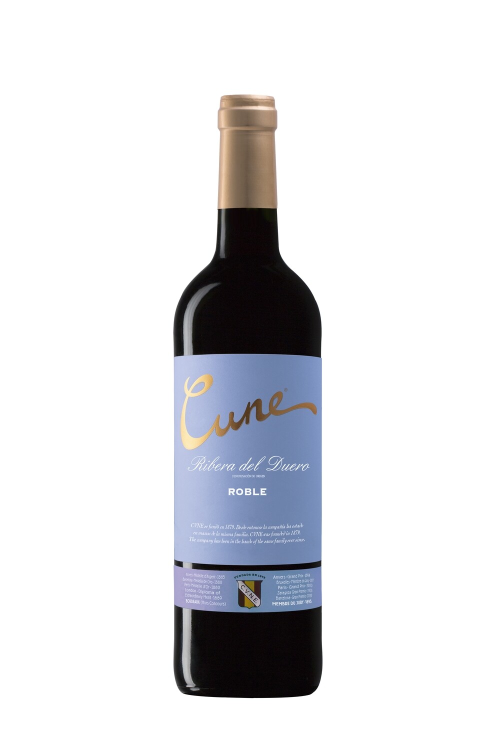 Vino tinto D.O. Ribera del Duero roble CVNE, botella de 75 cl.