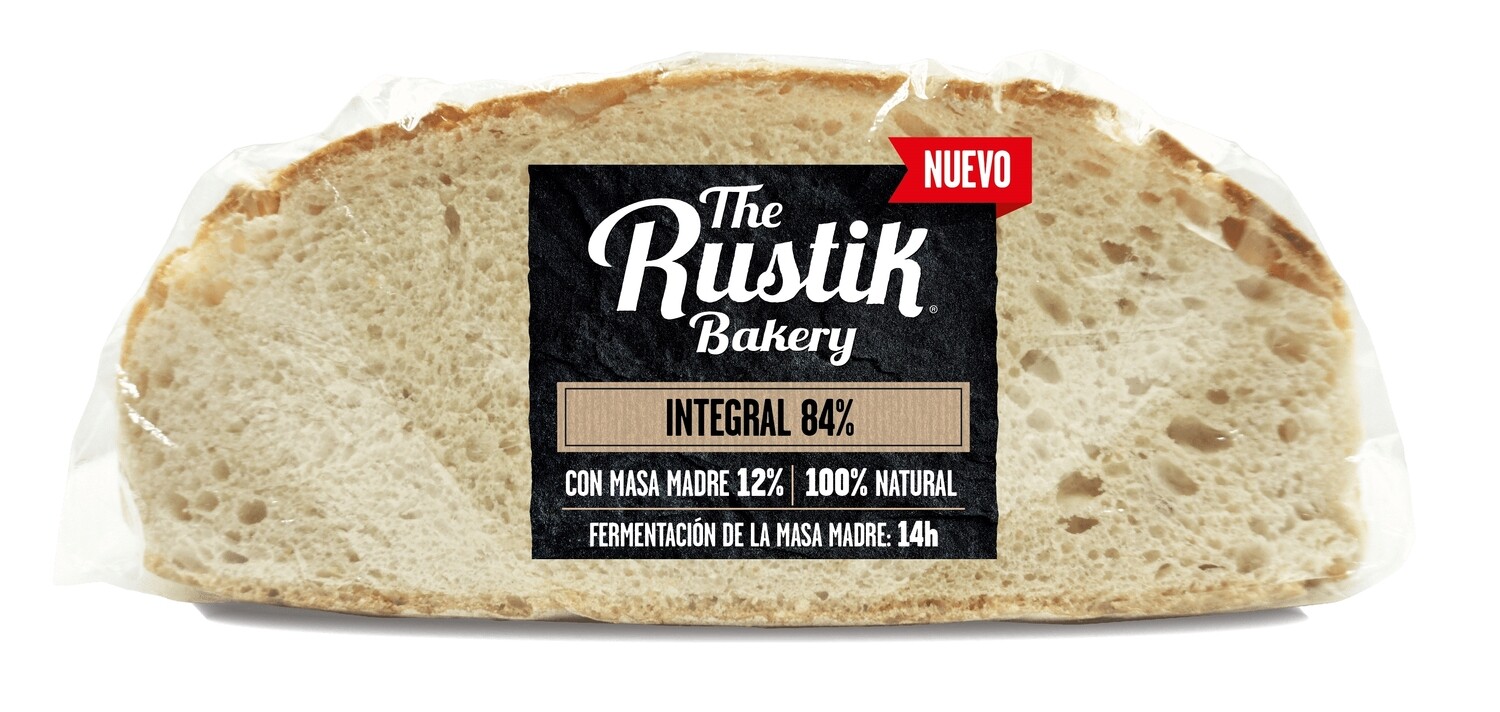 Hogaza de pan de masa madre integral 84% THE RUSTIK BAKERY 450 g.