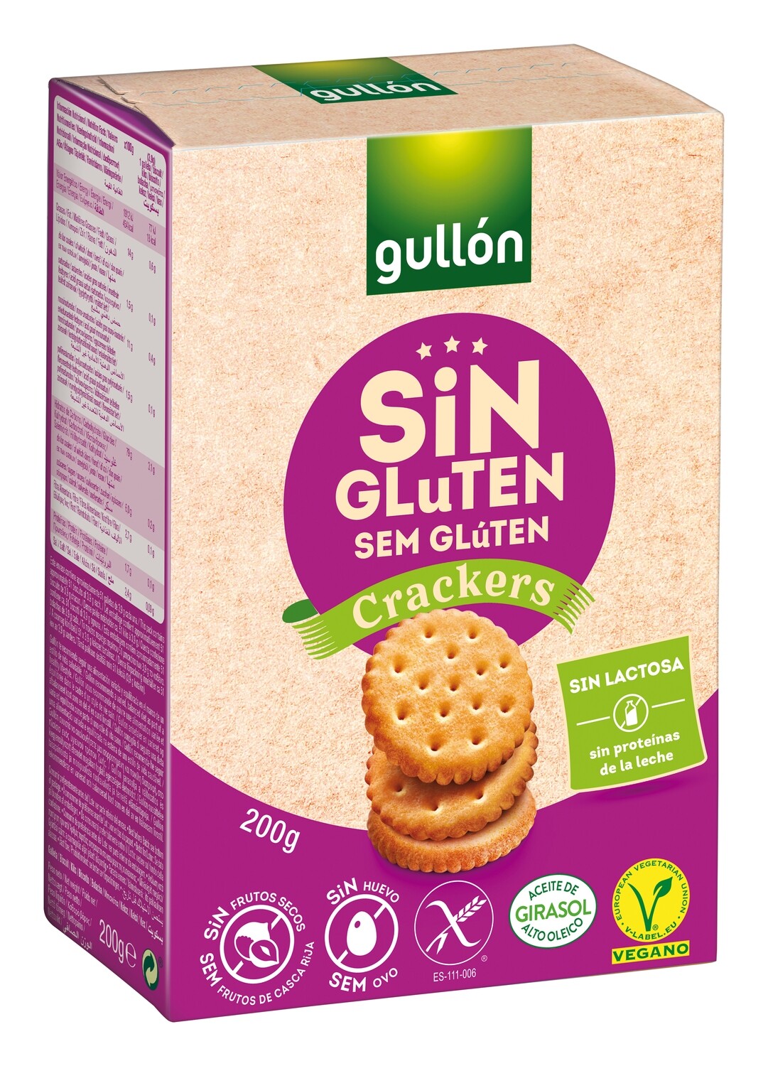 Galletas crackers sin gluten GULLON 200 g.