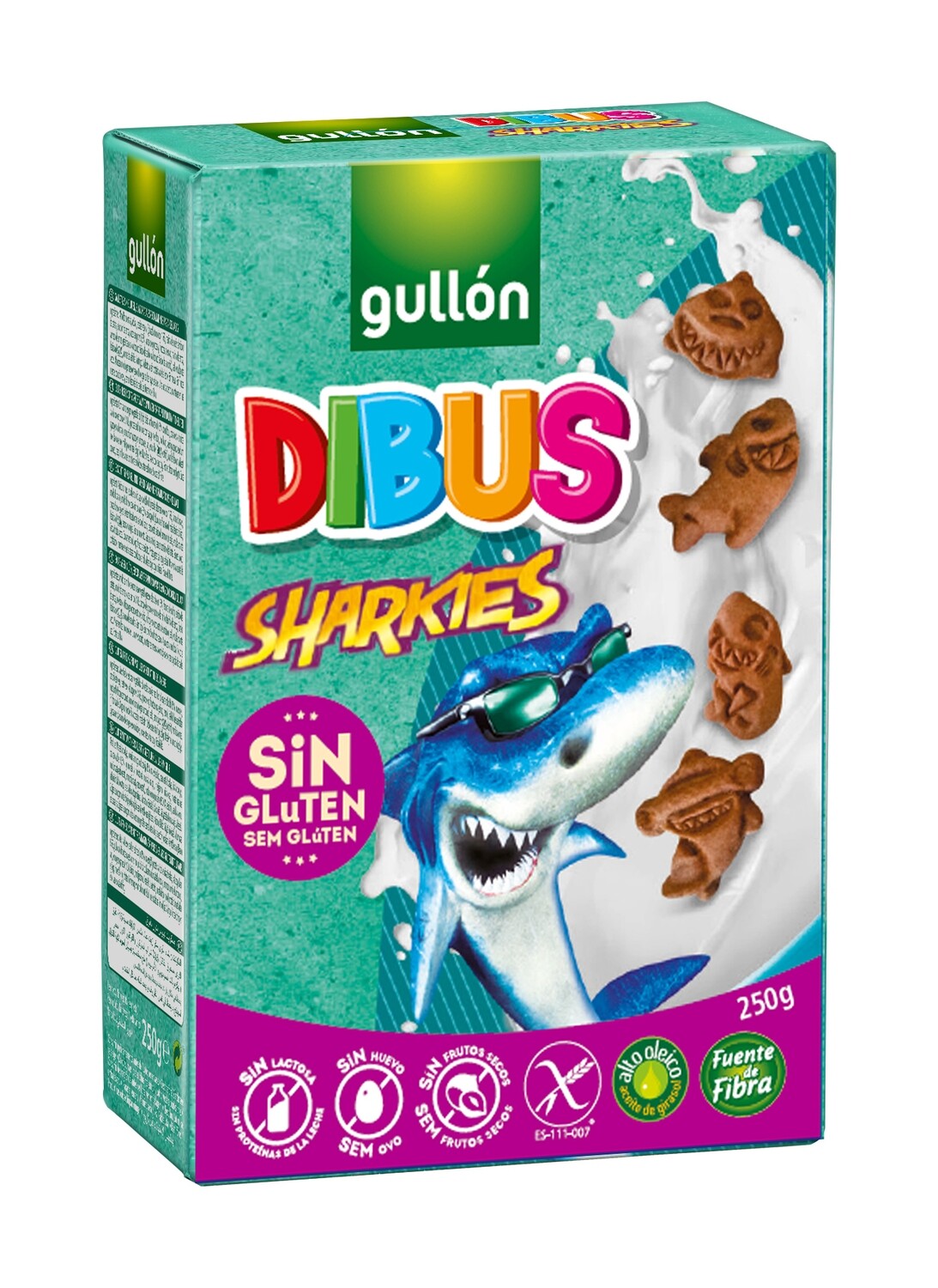 Galletas infantiles dibus sharkies GULLON 250 g.