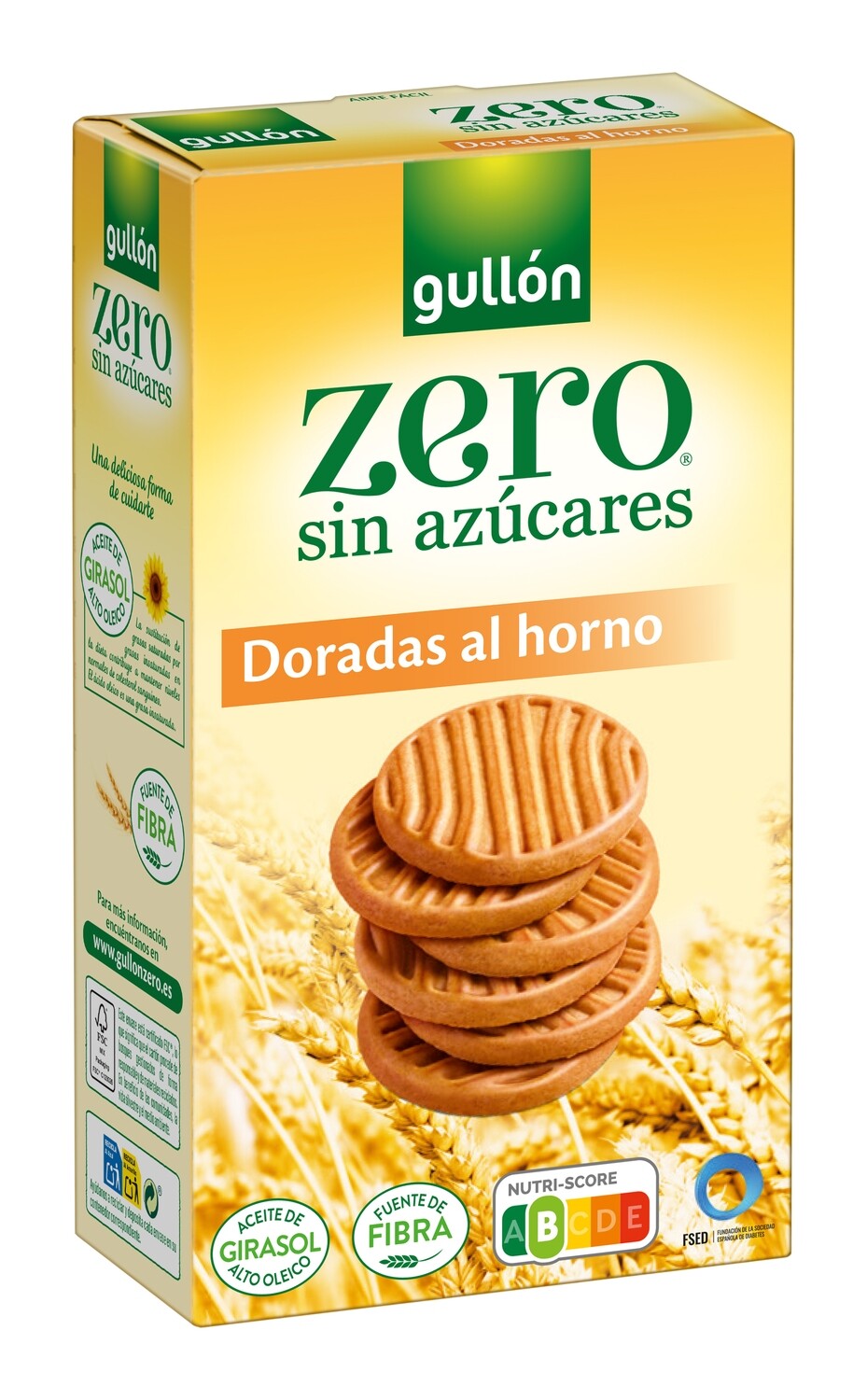 Galletas dorada al horno zero sin azúcares GULLON 330 g.