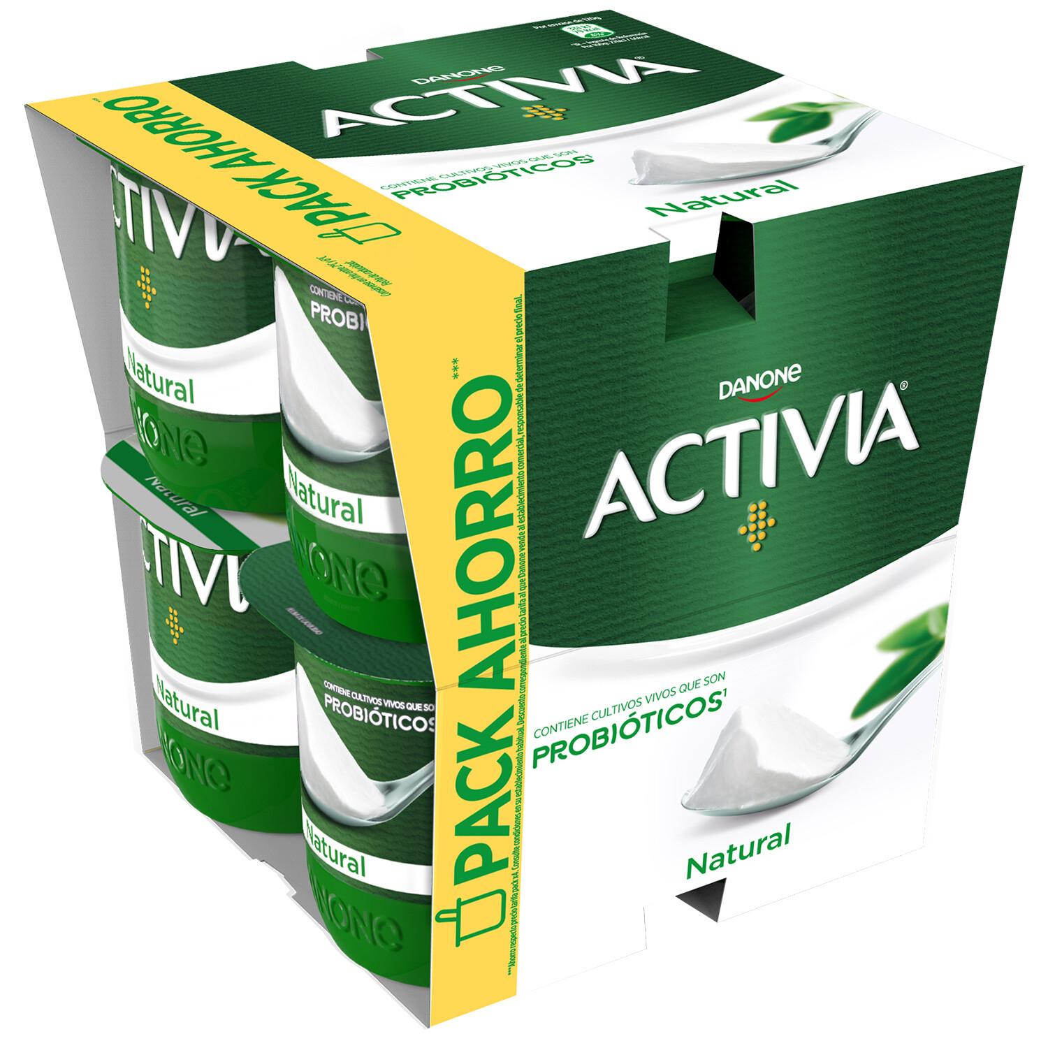 Yogur ACTIVIA natural de DANONE pack 8x120 g.