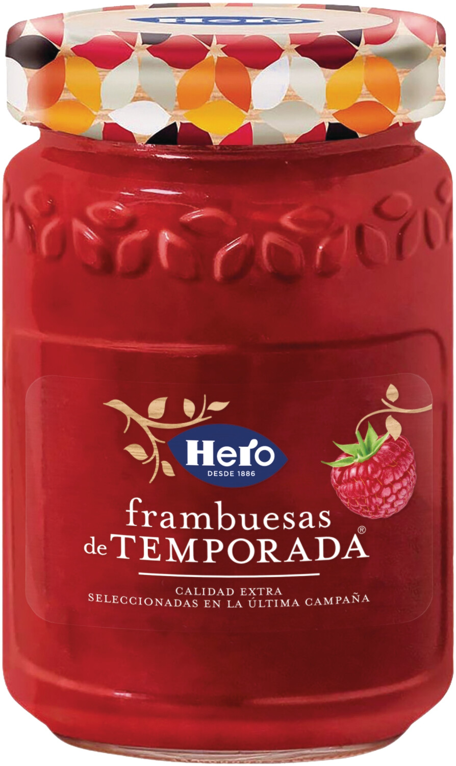 Mermelada frambuesa HERO 360 g.