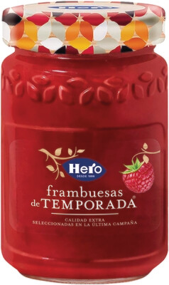 Mermelada frambuesa HERO 360 g.