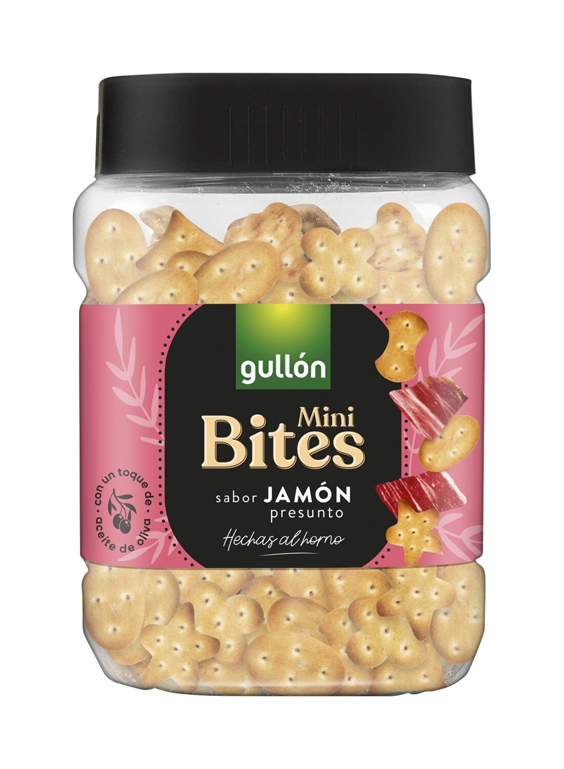Mini galletas saladas bites jamón GULLON 250 g.