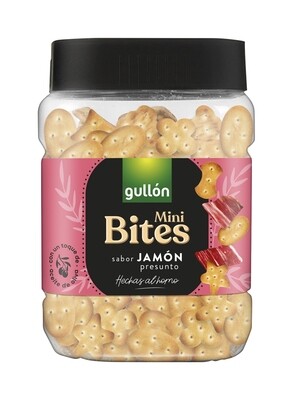 Mini galletas saladas bites jamón GULLON 250 g.