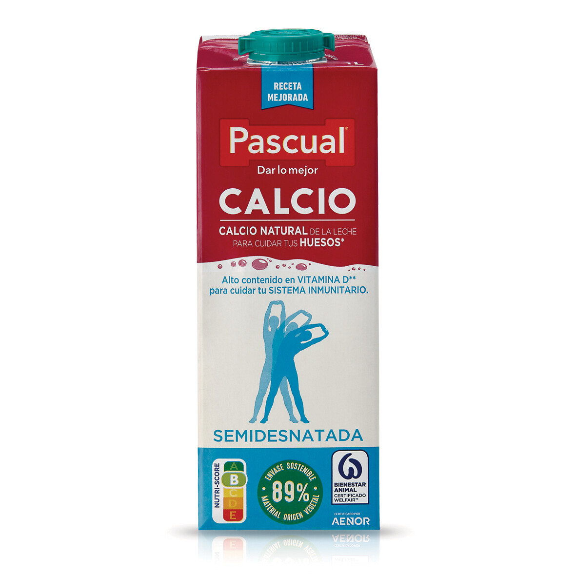 Leche semidesnatada con calcio natural de PASCUAL.