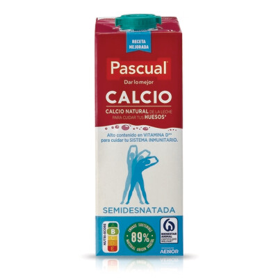 Leche semidesnatada con calcio natural de PASCUAL.