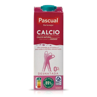 Leche desnatada con calcio natural de PASCUAL.