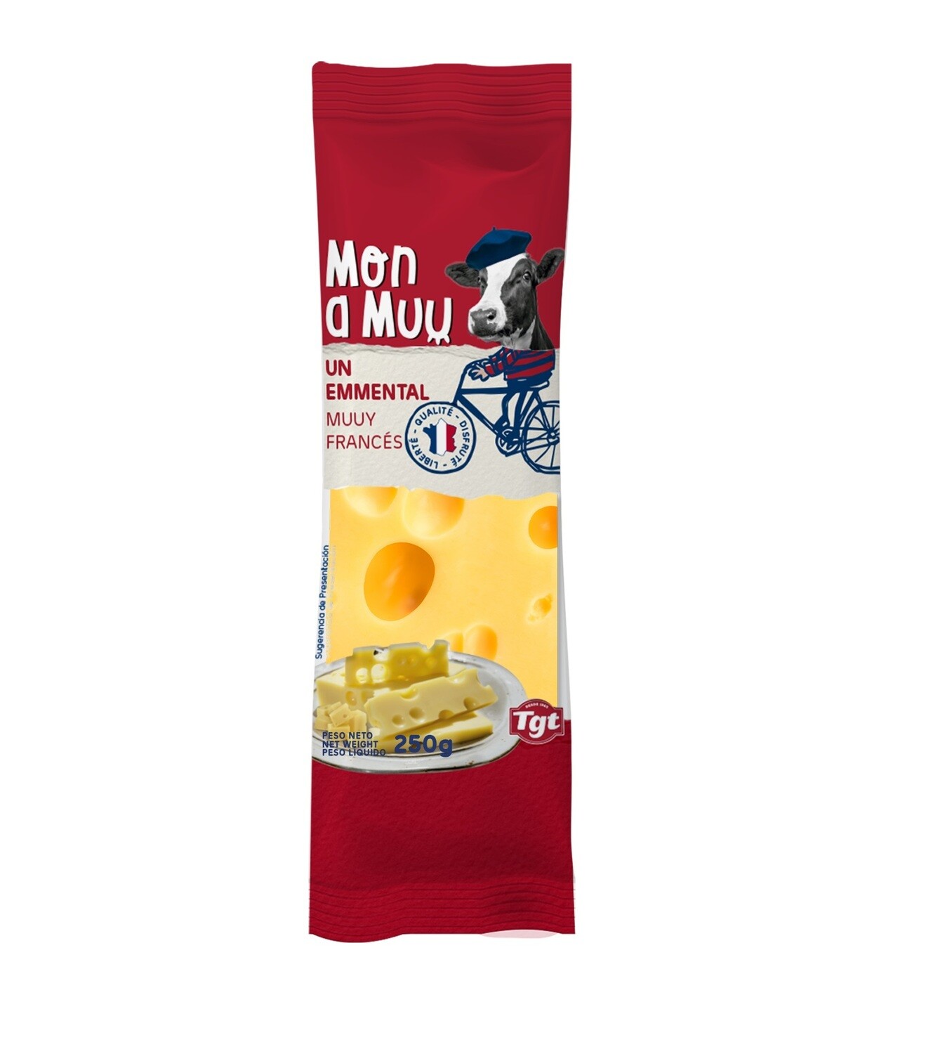 Queso trozo emmental &quot;mon a muu&quot; TGT 250 g.