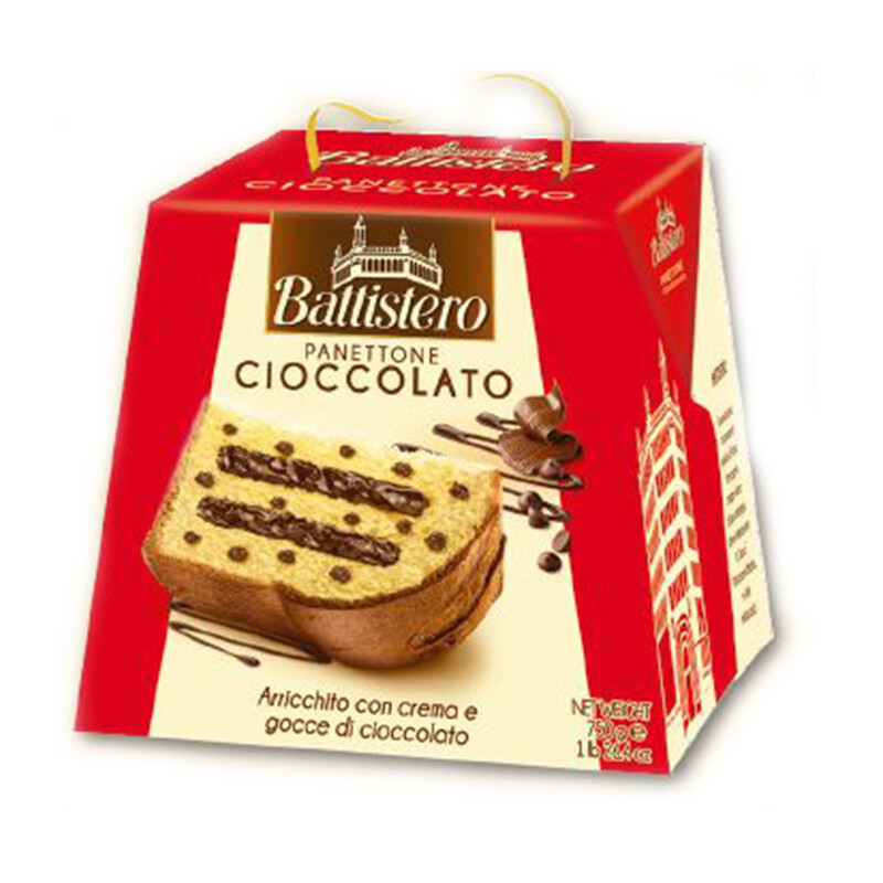 Panettone BATTISTERO crema de chocolate y pepitas de chocolate.