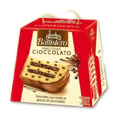 Panettone BATTISTERO crema de chocolate y pepitas de chocolate.