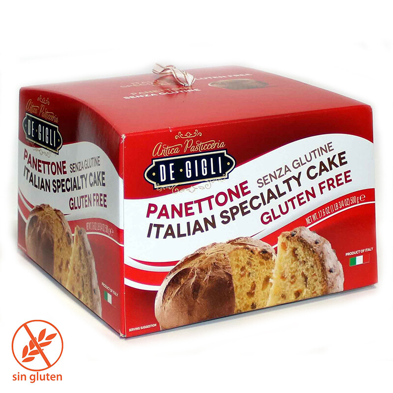Panettone italian specialty cake sin gluten DE GIGLI 500 g.