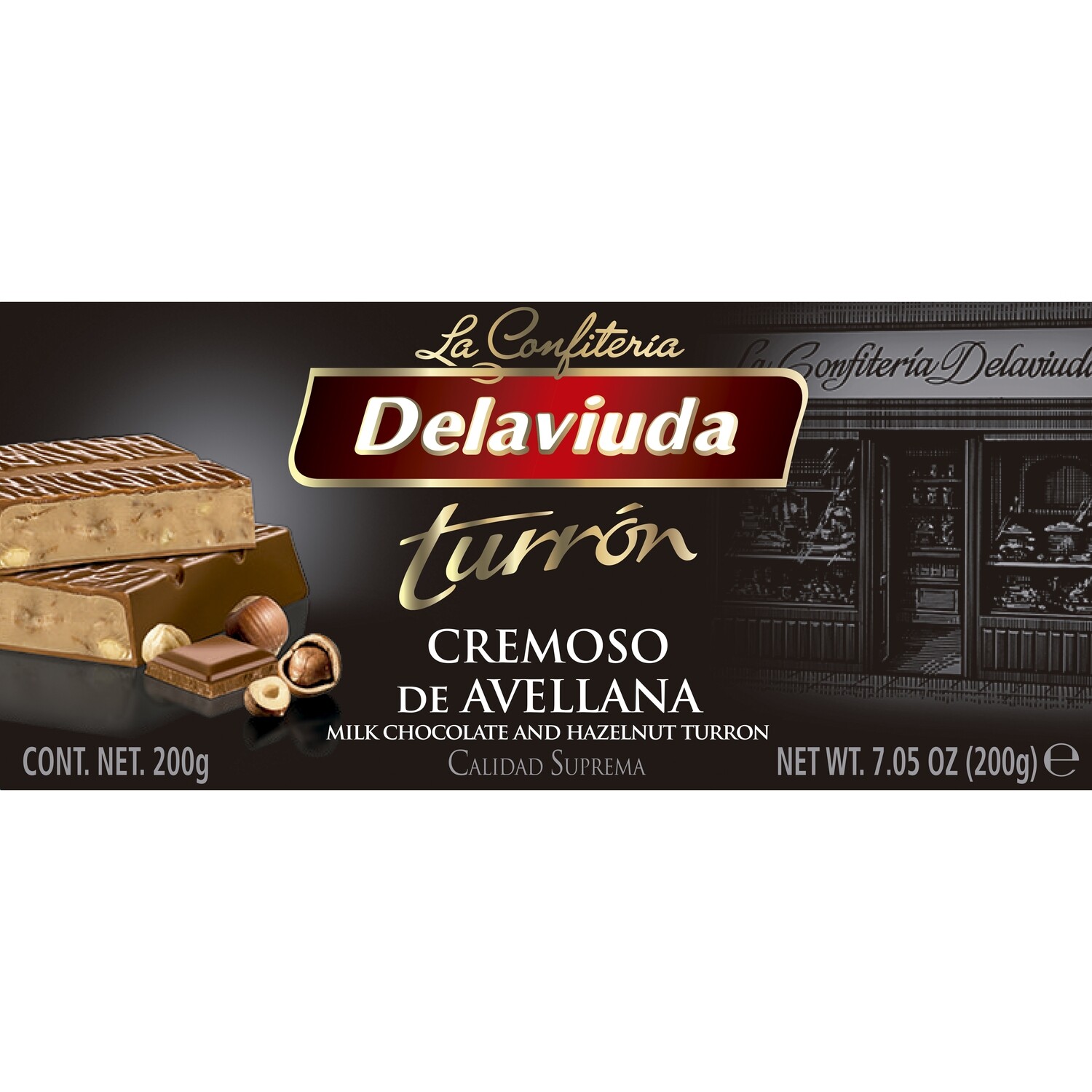 Turrón cremoso de avellana DELAVIUDA 200 g.