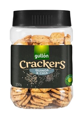 Galletas saladas crackers de quinoa y chía GULLON 250 g.